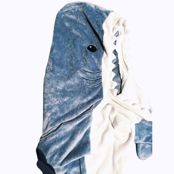 Plush Shark Costume Onesie Pajamas Blanket - Picture 10 of 16